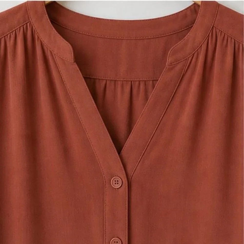 Rust Button Blouse - Picture 4 of 6